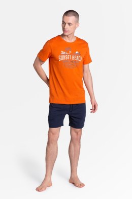 Piżama Led 38867-22X Pomarańczowo-Granatowa Henderson