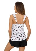 Piżama Cats Top 1/2 White-Black Donna