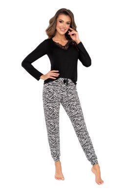 Piżama Zebra Long Black Donna